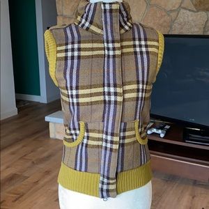 Vintage style light weight plaid vest